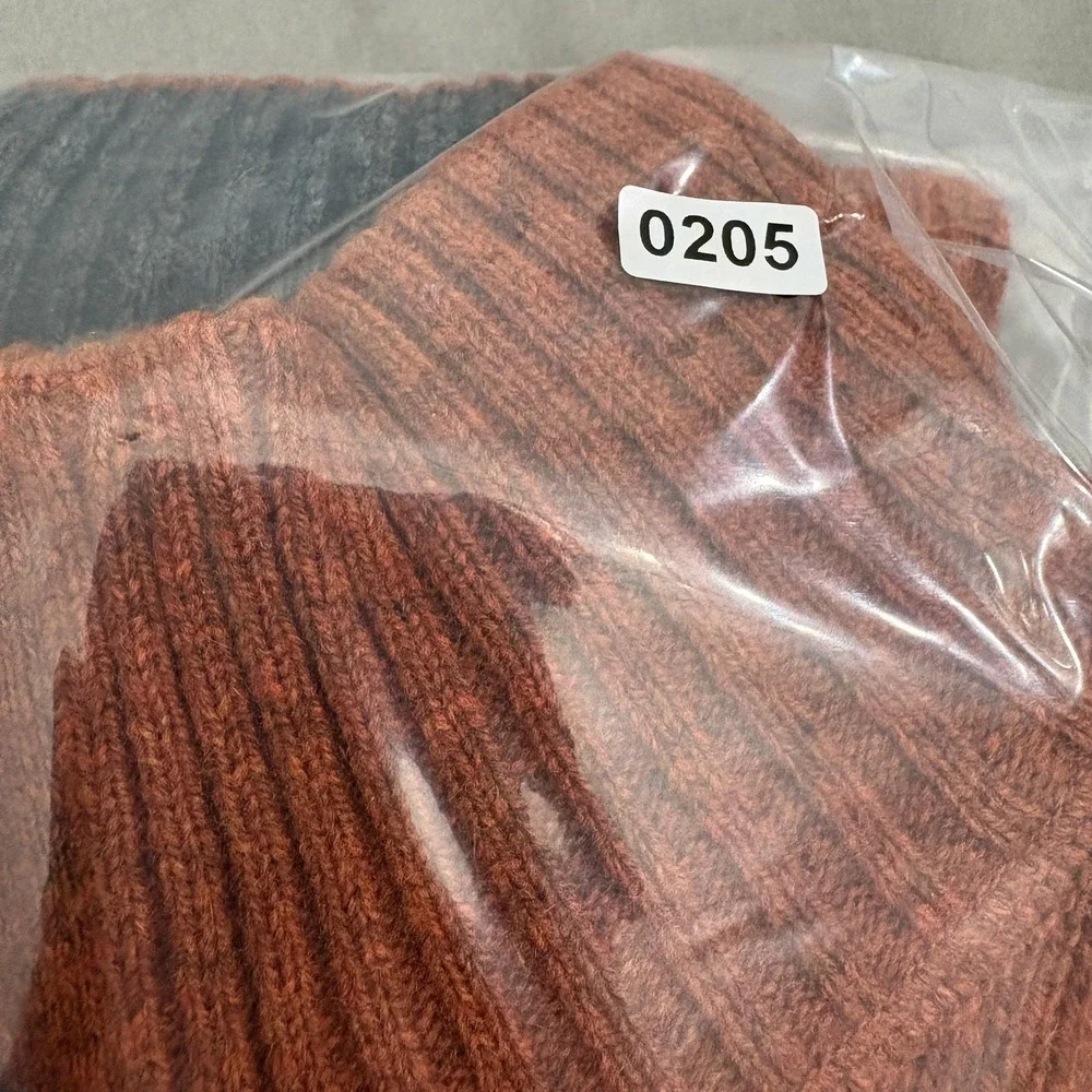 Banana Republic Mens M Lambswool Cashmere Quarter-Zip Elbow Patch Sweater Rust